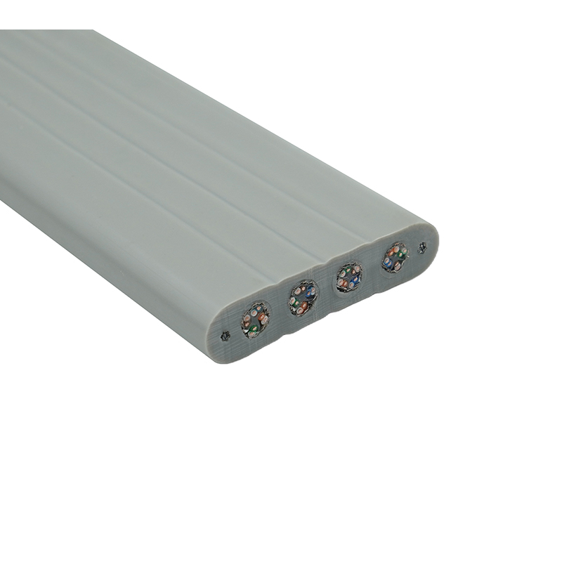 Hissin litteä kaapeli teräslangalla ja 4 Cat6 Patch -kaapelilla