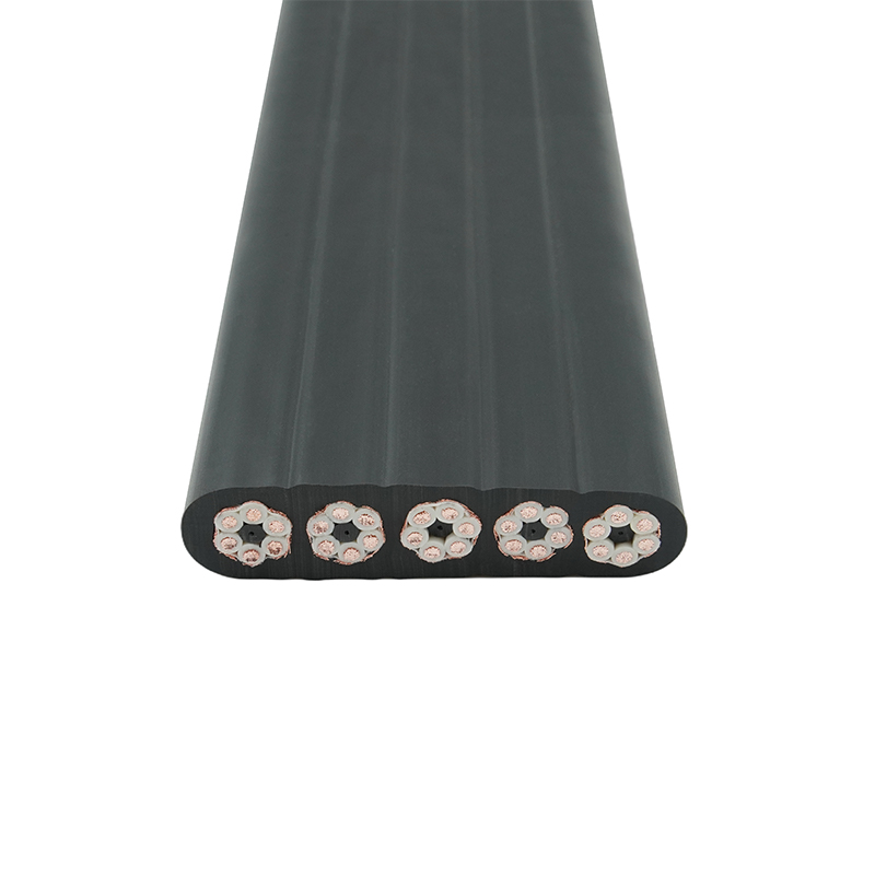 Yhdistelmävaippasuojattu nosturin liikkuva litteä kaapeli