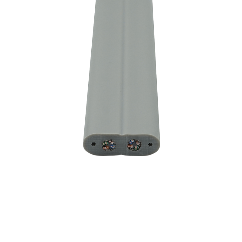 Hissin litteä kaapeli teräslangalla ja 2 Cat6 Patch -kaapelilla