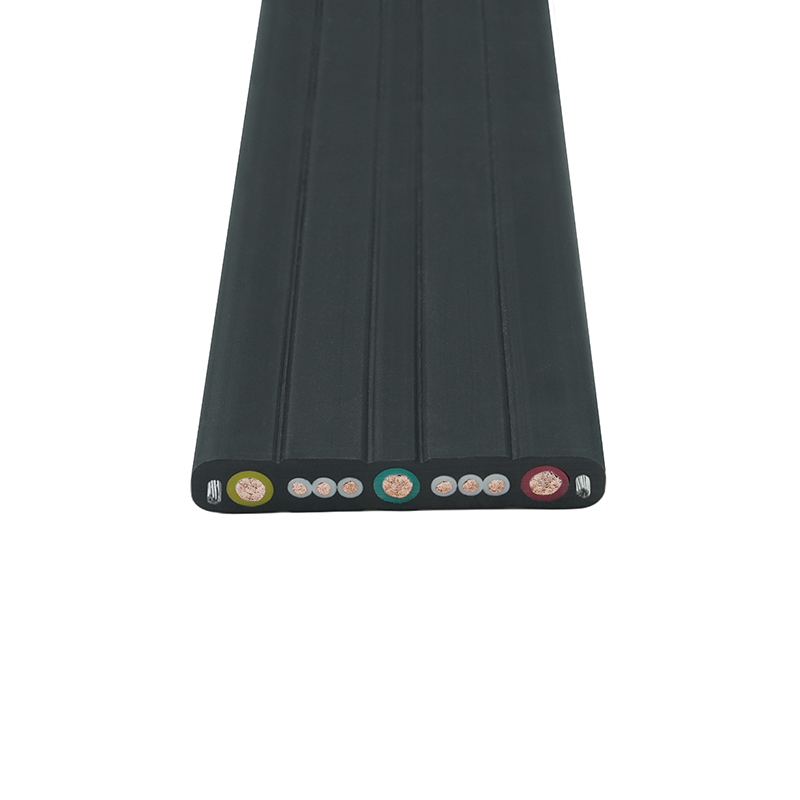 Yhdistelmävaippanosturin liikkuva litteä kaapeli teräslangalla