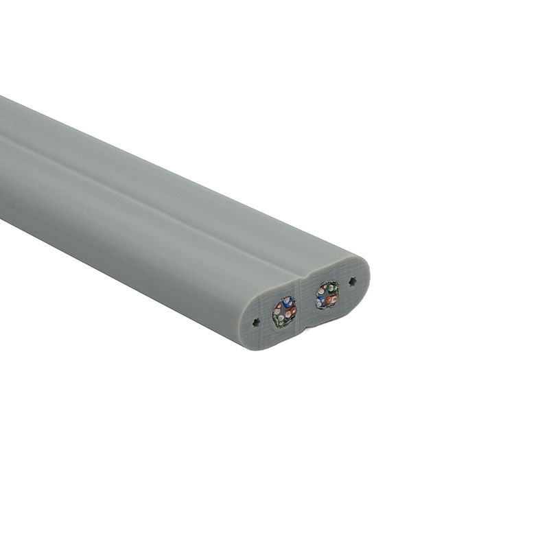 Hissin litteä kaapeli teräslangalla ja 2 Cat6 Patch -kaapelilla