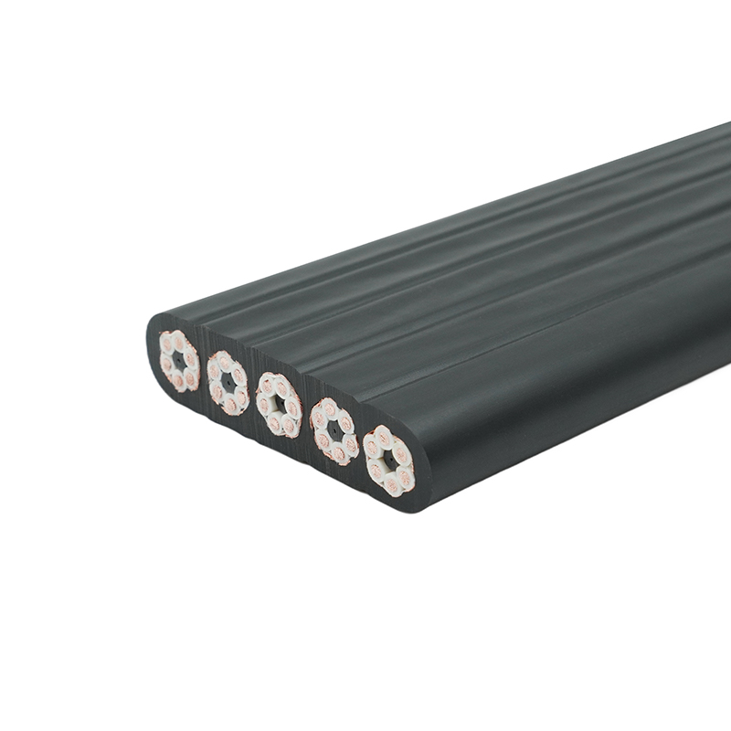 Yhdistelmävaippasuojattu nosturin liikkuva litteä kaapeli