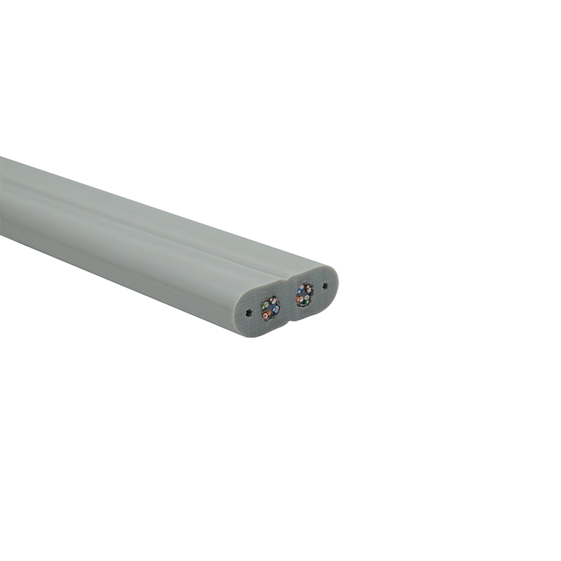 Hissin litteä kaapeli teräslangalla ja 2 Cat6 Patch -kaapelilla