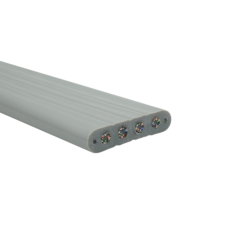 Hissin litteä kaapeli teräslangalla ja 4 Cat6 Patch -kaapelilla