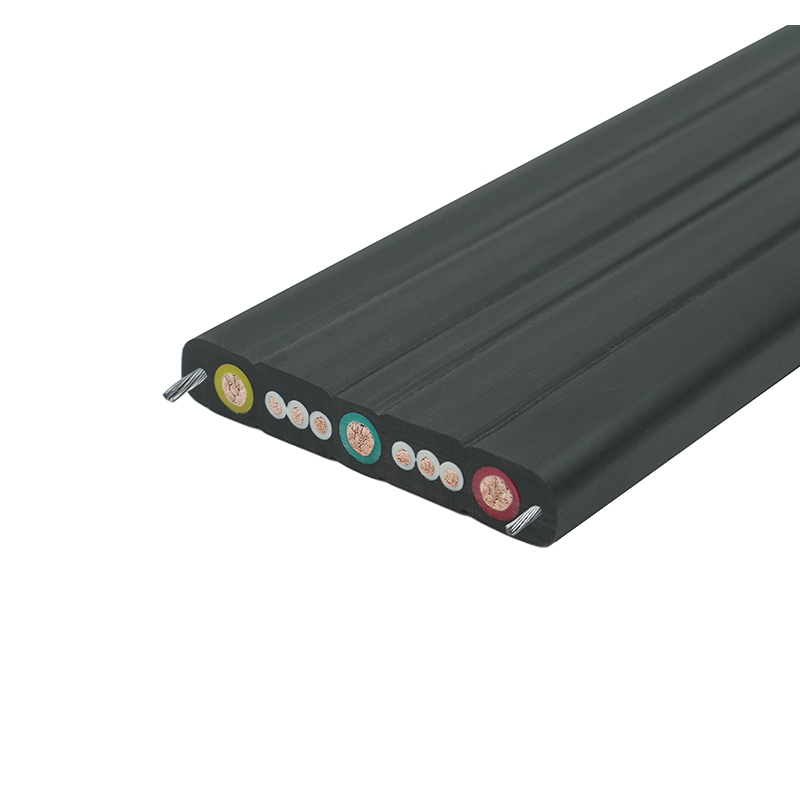 Yhdistelmävaippanosturin liikkuva litteä kaapeli teräslangalla