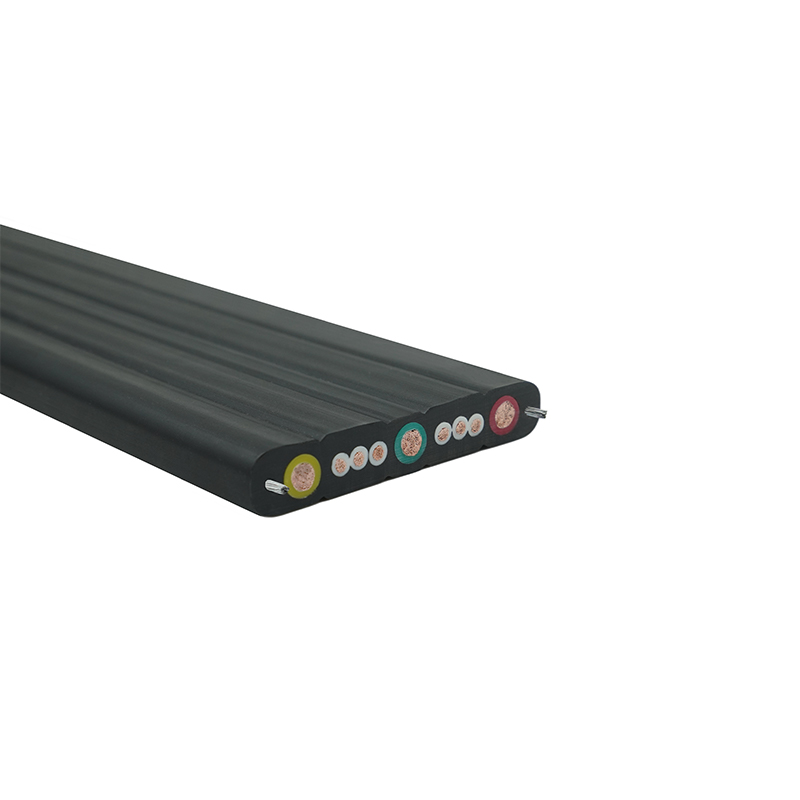 Yhdistelmävaippanosturin liikkuva litteä kaapeli teräslangalla