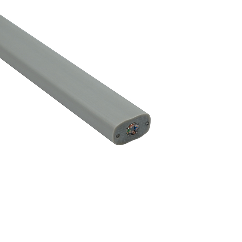 Hissin litteä kaapeli teräslangalla ja 1 Cat6 patch -kaapelilla